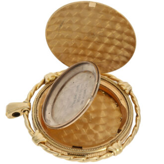 Rare Swiss 18K gold pendant watch in coin case Circa 1960