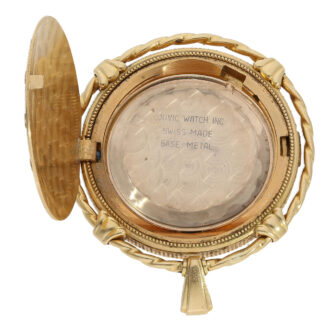 Rare Swiss 18K gold pendant watch in coin case Circa 1960