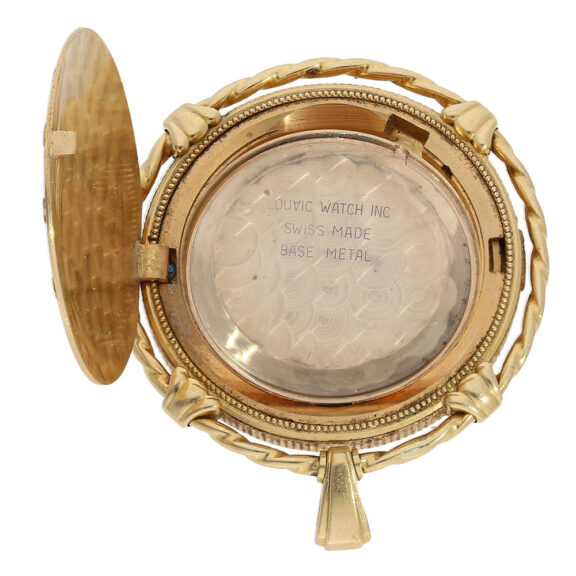 Rare Swiss 18K gold pendant watch in coin case Circa 1960 Rare Swiss 18K gold pendant watch in coin case Circa 1960