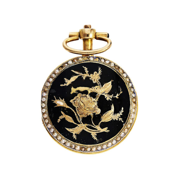 Swiss 18K gold and enamel miniature pocket watch Circa 1800 Swiss 18K gold and enamel miniature pocket watch Circa 1800
