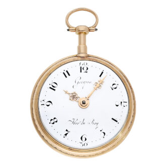 French gold decorated pocket watch with enamel painting Circa 1790