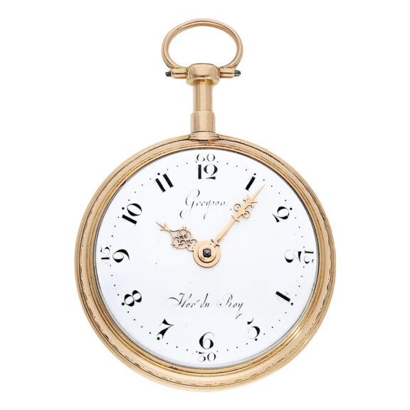 French gold decorated pocket watch with enamel painting Circa 1790 French gold decorated pocket watch with enamel painting Circa 1790
