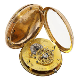 French gold decorated pocket watch with enamel painting Circa 1790