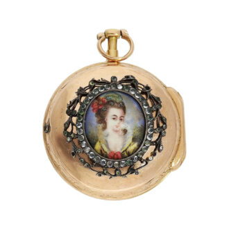 French gold verge watch with hidden erotic scene Circa 1780