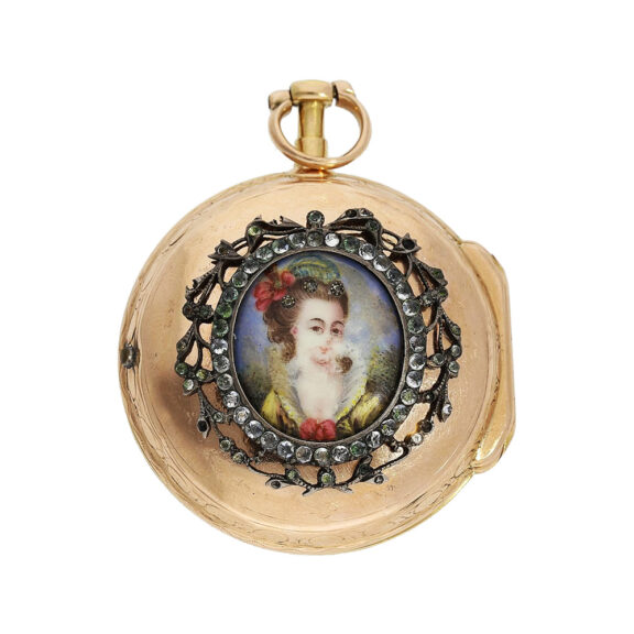 French gold verge watch with hidden erotic scene Circa 1780 French gold verge watch with hidden erotic scene Circa 1780
