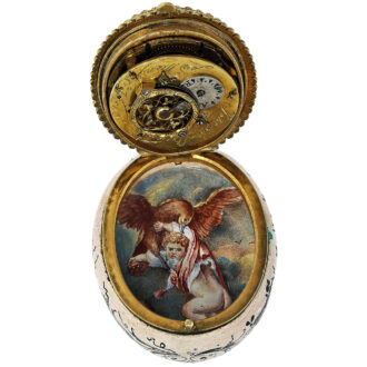 Austrian renaissance-style oval enamel pocket watch Circa 1760-1809