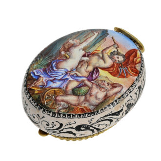 Austrian renaissance-style oval enamel pocket watch Circa 1760-1809