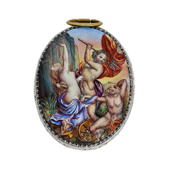 Austrian renaissance-style oval enamel pocket watch Circa 1760-1809 Austrian renaissance-style oval enamel pocket watch Circa 1760-1809