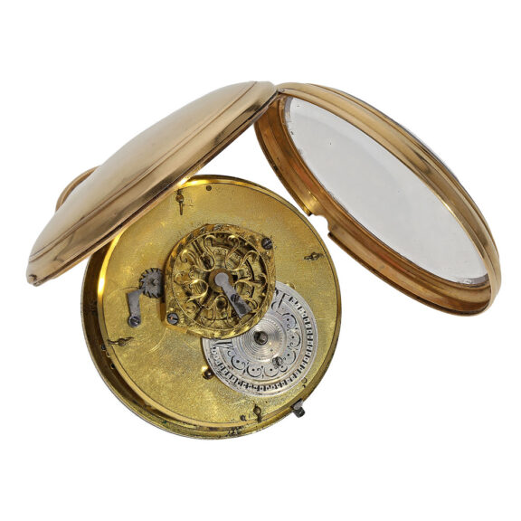 Probably Swiss rare gold double retrograde pocket watch Circa 1800 Probably Swiss rare gold double retrograde pocket watch Circa 1800