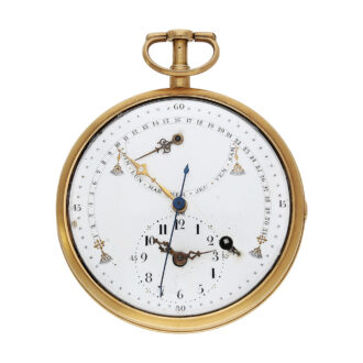 Probably Swiss rare gold double retrograde pocket watch Circa 1800