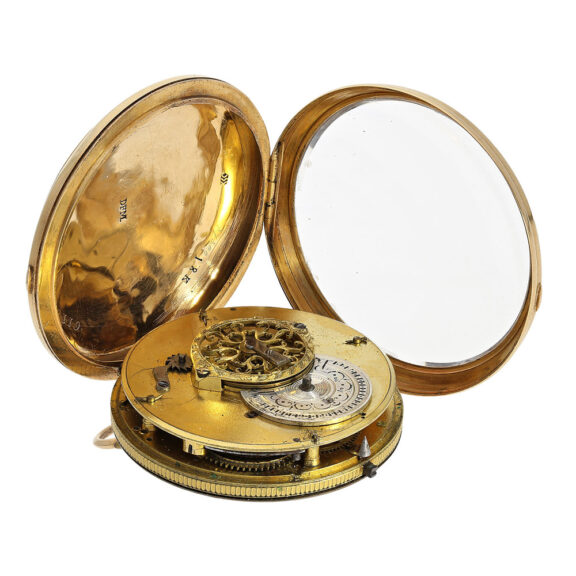 Probably Swiss rare gold double retrograde pocket watch Circa 1800 Probably Swiss rare gold double retrograde pocket watch Circa 1800