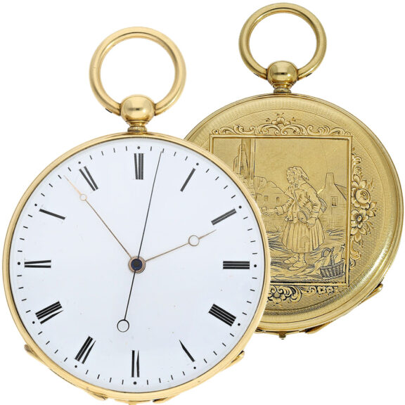 Swiss pocket watch with jumping centre seconds Circa 1840-1850