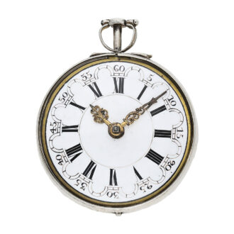 Belgian silver pair-cased verge pocket watch Circa 1730
