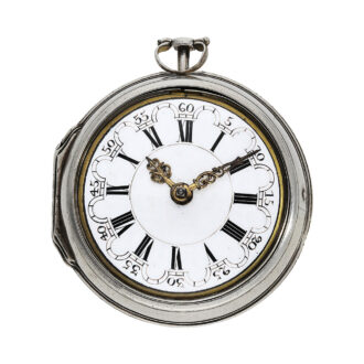 Belgian silver pair-cased verge pocket watch Circa 1730