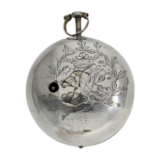 Belgian silver pair-cased verge pocket watch Circa 1730