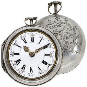 Belgian silver pair-cased verge pocket watch Circa 1730