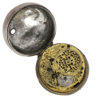 English silver pair-cased verge pocket watch with date Circa 1710