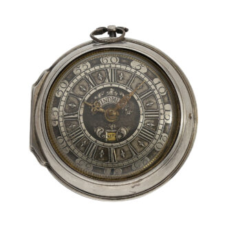 English silver pair-cased verge pocket watch with date Circa 1710