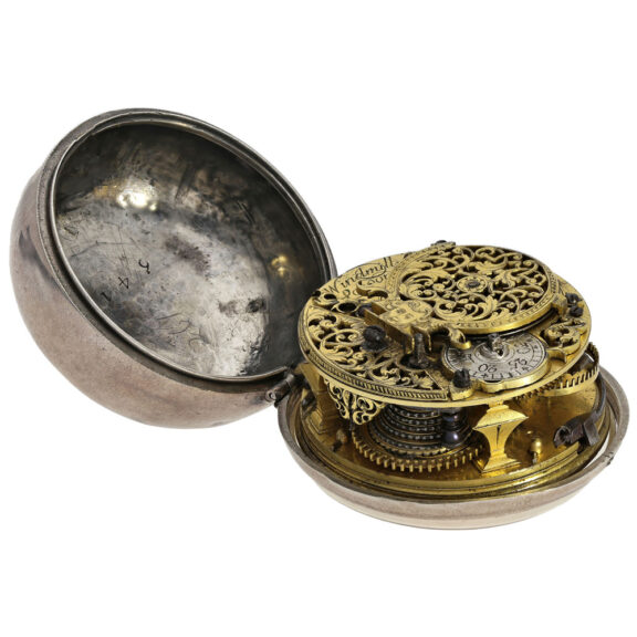 English silver pair-cased verge pocket watch with date Circa 1710 English silver pair-cased verge pocket watch with date Circa 1710