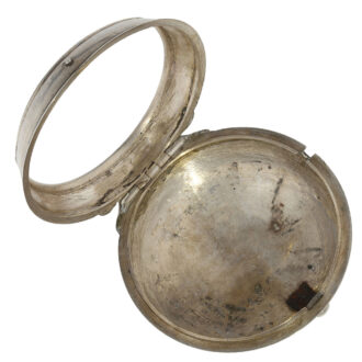 English silver pair-cased verge pocket watch with date Circa 1710