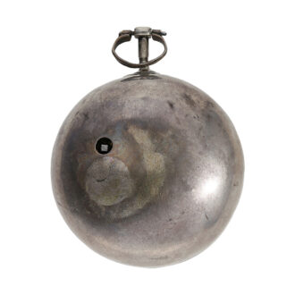 English pocket watch with date and mock pendulum Circa 1690