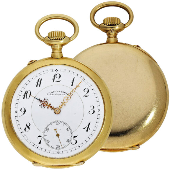 German gold Glashütte cased pocket watch Circa 1912