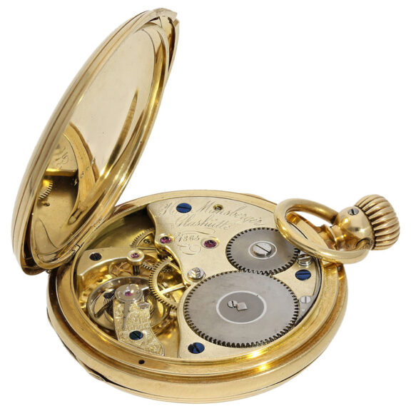 German small gold hunting cased pocket watch Circa 1865 German small gold hunting cased pocket watch Circa 1865