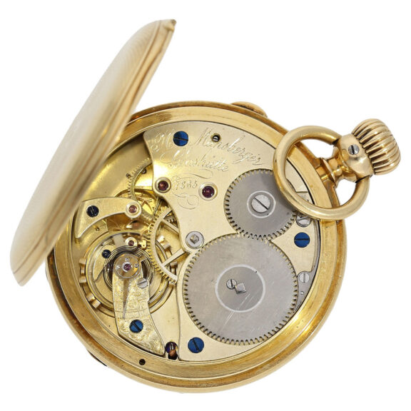 German small gold hunting cased pocket watch Circa 1865 German small gold hunting cased pocket watch Circa 1865
