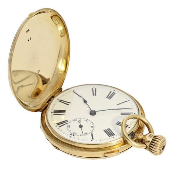 German small gold hunting cased pocket watch Circa 1865 German small gold hunting cased pocket watch Circa 1865