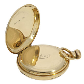 German small gold hunting cased pocket watch Circa 1865