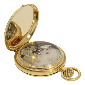Swiss 18K gold full hunter lever pocket watch Circa 1875