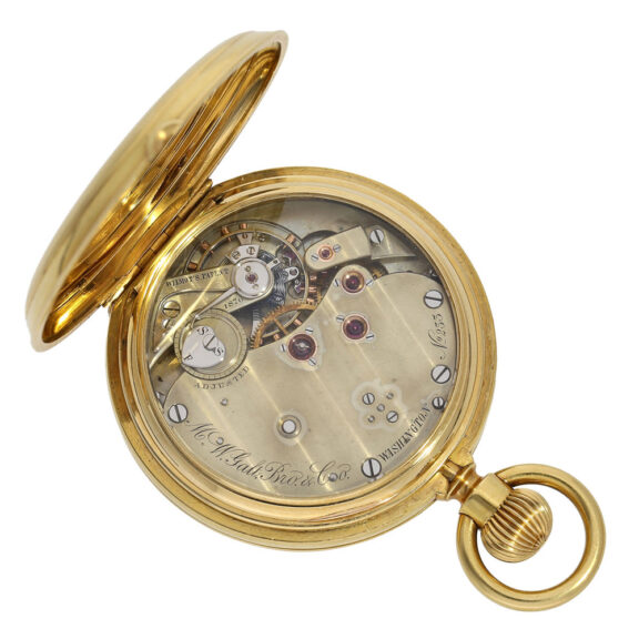 Swiss 18K gold full hunter lever pocket watch Circa 1875 Swiss 18K gold full hunter lever pocket watch Circa 1875