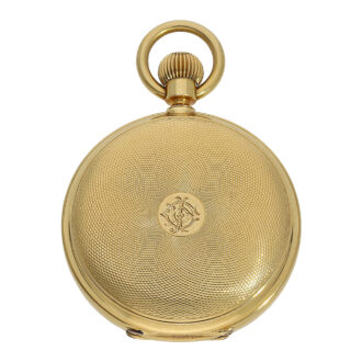 Swiss 18K gold full hunter lever pocket watch Circa 1875