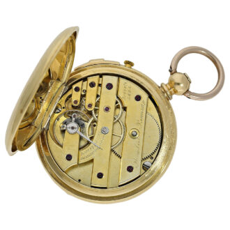 Swiss gold lever watch with special winding system Circa 1867 Swiss gold lever watch with special winding system Circa 1867
