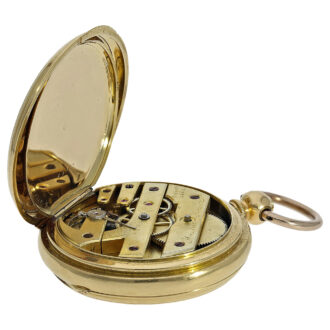 Swiss gold lever watch with special winding system Circa 1867 Swiss gold lever watch with special winding system Circa 1867