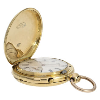Swiss gold lever watch with special winding system Circa 1867 Swiss gold lever watch with special winding system Circa 1867