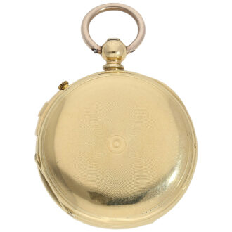 Swiss gold lever watch with special winding system Circa 1867 Swiss gold lever watch with special winding system Circa 1867