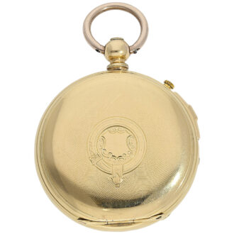 Swiss gold lever watch with special winding system Circa 1867 Swiss gold lever watch with special winding system Circa 1867
