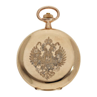 Russian 14K red gold anchor chronometer hunter watch Circa 1900