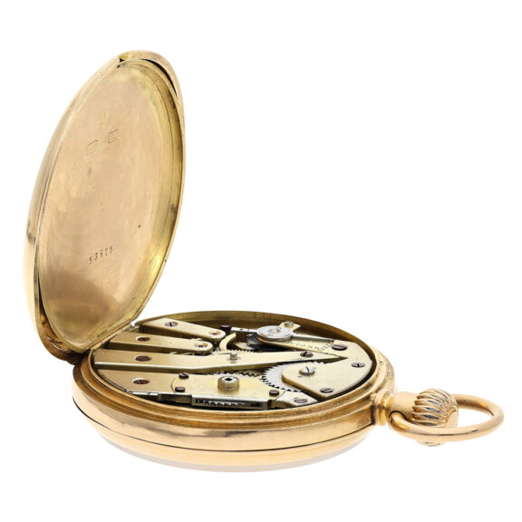 Swiss 18K red gold open faced cylinder pocket watch Circa 1880 Swiss 18K red gold open faced cylinder pocket watch Circa 1880