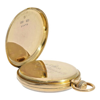 Swiss 18K red gold open faced cylinder pocket watch Circa 1880