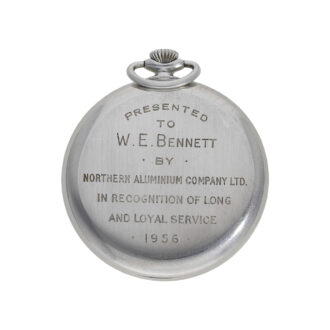 Swiss aluminium open faced presentation watch Circa 1955