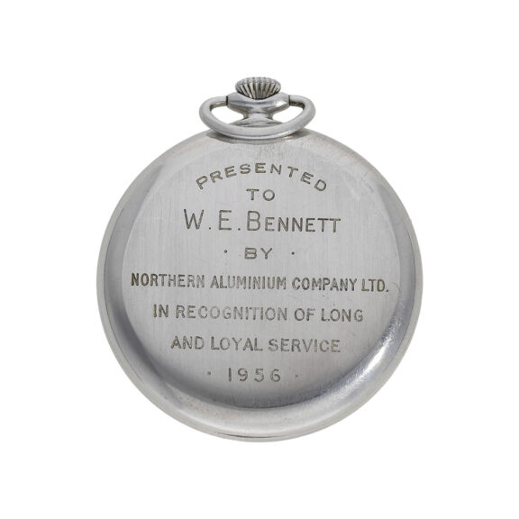Swiss aluminium open faced presentation watch Circa 1955