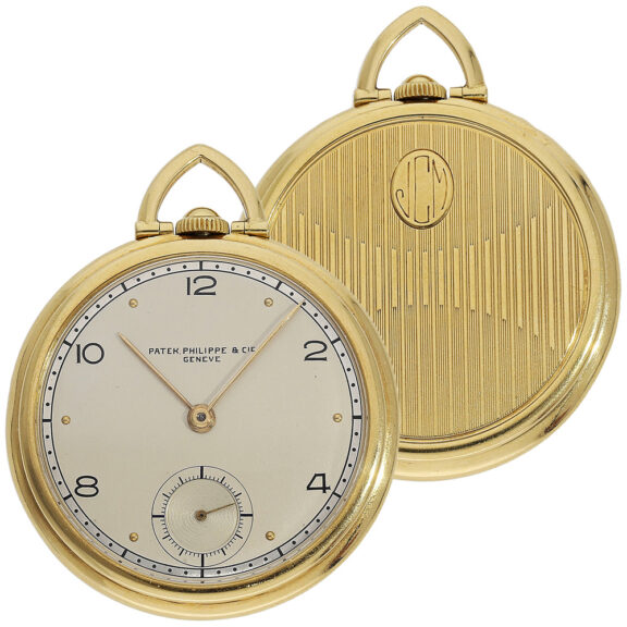wiss 18 Carat gold Art Deco dress watch with two tone dial Circa 1930