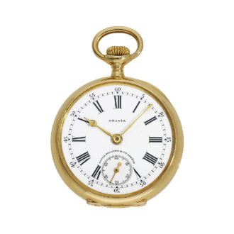 Small Swiss gold Gondolo watch with enamelled monogram Circa 1912 Small Swiss gold Gondolo watch with enamelled monogram Circa 1912