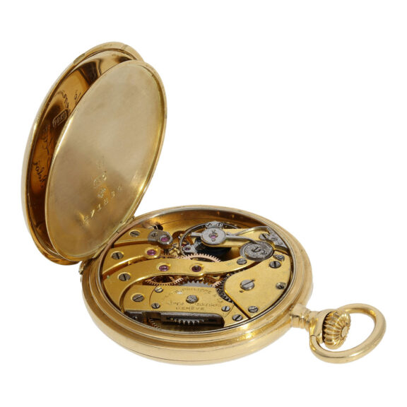 Small Swiss gold Gondolo watch with enamelled monogram Circa 1912 Small Swiss gold Gondolo watch with enamelled monogram Circa 1912