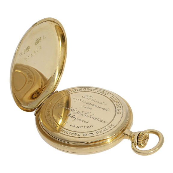 Small Swiss gold Gondolo watch with enamelled monogram Circa 1912 Small Swiss gold Gondolo watch with enamelled monogram Circa 1912