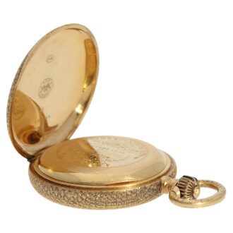 Swiss rose gold hunting cased lever pocket watch Circa 1885