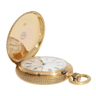 Swiss rose gold hunting cased lever pocket watch Circa 1885
