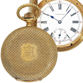 Swiss rose gold hunting cased lever pocket watch Circa 1885